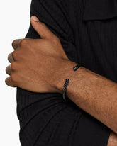 Cable Cuff Bracelet in Black Aluminum, 6mm